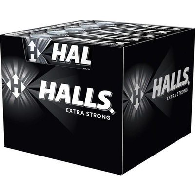 Halls Extra Strong cukríky mentol a eukalyptus kartón 20 x 33,5 g