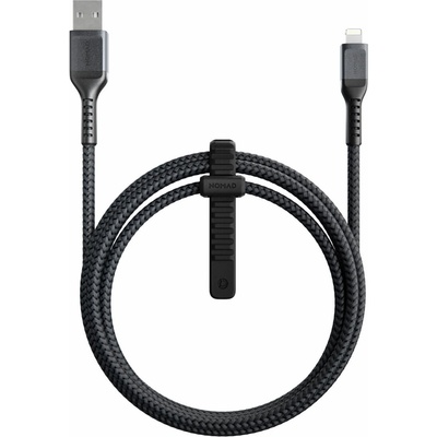 Nomad Здрав кевларен кабел за устройства с Lightning порт (150 см) - Nomad Kevlar USB-A to Lightning Cable (черен) (NM01911010)