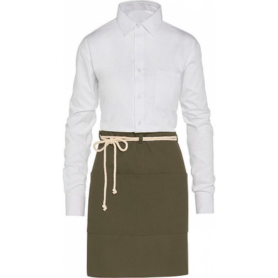 SG Accessories Bistro Ex JASSZ Bistro Krátká keprová zástěra Corsica se šňůrkou a kapsou zelená olivová