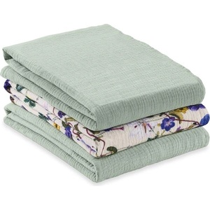 Hauck Муселинови пелени Hauck - Cuddle N Clean, 3 броя, Sage/Beige/Floral (711248) - baby