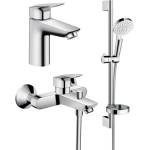 Hansgrohe Смесител Hansgrohe Logis 100 за мивка, вана и душ, гланциран хром (71100000-71400000-26553400)