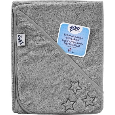 KIKKO BIO bavlnená froté osuška s kapucňou XKKO Organic 90x90 Silver Stars