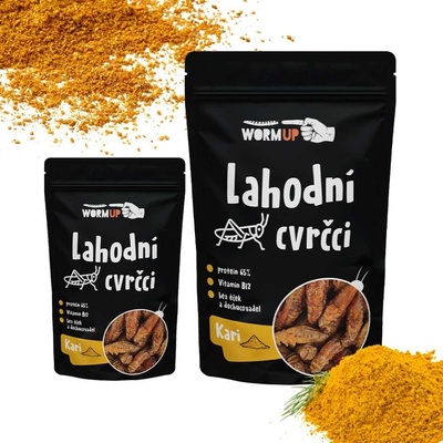 WormUP Lahodní Cvrčci Kari 20 g