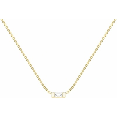 Eppi Zlatý s bílým baguette safírem Sharly N34501