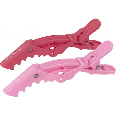 Klipsy do vlasov Sibel Gator - 11 cm, ružové, 6 ks (9340922-00)
