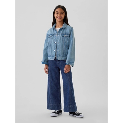 GAP detské džínsy High Rise Stride Wide tmavomodrá