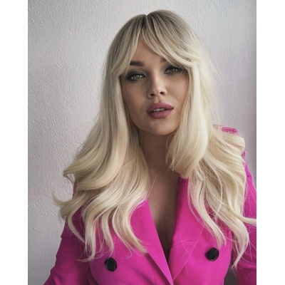 Blond paruka vlnitá paruka Samara s ofinou