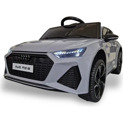 ROLLZONE Audi RS6 12V - Детска акумулаторна кола, Сива, Кожена седалка, EVA гуми (BRD2118-grey)