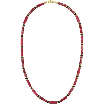 Manoki Luxusní pánský náhrdelník červený jaspis X-WA847GR/45 Červená
