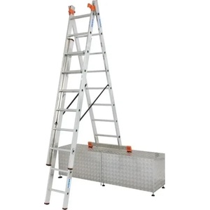KRAUSE Трираменна алуминиева стълба със стълбищна функция KRAUSE TRIBILO 3x8 (06129741)