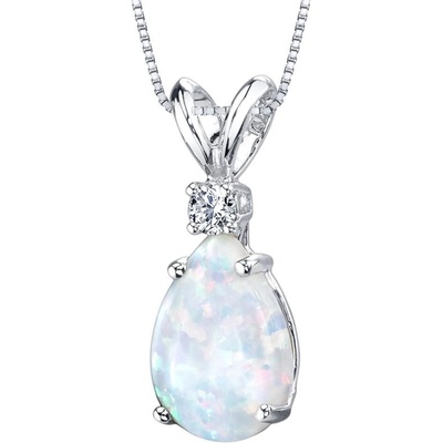 Eppi Zlatý prívesok s bielym opálom a diamantom Reveka P34869