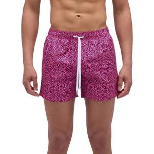 Sundek Бански гащета Sundek Flash leopard print elastic waist swimming shorts - Pink (Hot Pink)