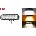  Универсален 54w Лед led Халоген Фар Работна Лампа 12v - 24v с мигач бяло - оранжева светлина за автомобил офроуд бус ван