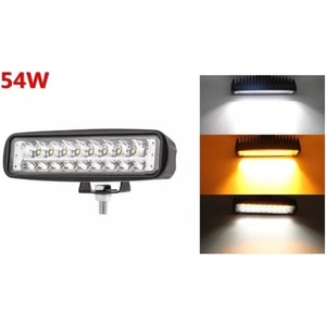  Универсален 54w Лед led Халоген Фар Работна Лампа 12v - 24v с мигач бяло - оранжева светлина за автомобил офроуд бус ван