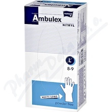 Ambulex Nitryl Rukavice nepúdrované biele 100 ks