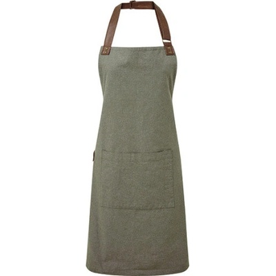 Premier Workwear Pracovná zástera s vreckom za krk PR144 Moss Pantone 418C 72 x 86 cm