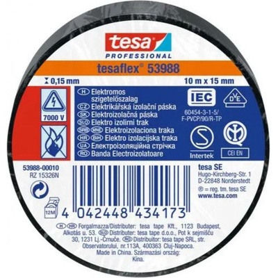 Tesa Páska PROflex elektroizolačná lepiaca sPVC 15 mm x10 m čierna