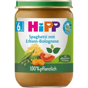 Hipp Био пюре Hipp - Спагети болонезе с грах, 6 м+, 190 g (60500) - baby
