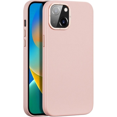 Dux Ducis Кожен калъф Dux Ducis Grit за iPhone 14 Pro Max, Елегантен кейс от изкуствена кожа (съвместим с MagSafe), Розов (6934913036969)