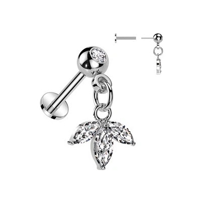 Šperky4U piercing do brady visací PUSH IN labreta LB1127