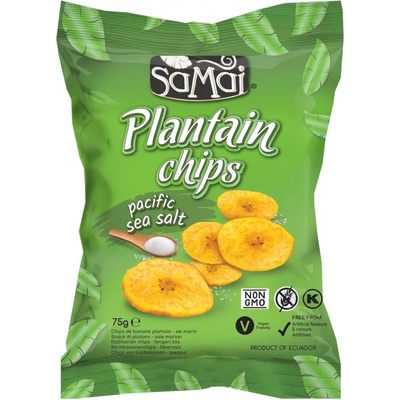 Samai Banánové chipsy Plantain s morskou soľou 75 g