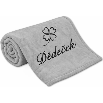 Povlečení Plus Deka pro dědečka se čtyřlístkem světle šedá 150x200