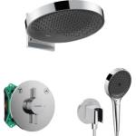 Hansgrohe - Душ комплект с вградена смесителна батерия, с корпус, диаметър 36 см, 3 струи, хром SANI21HHH008 (SANI21HHH008)