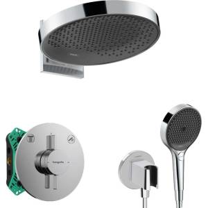 Hansgrohe - Душ комплект с вградена смесителна батерия, с корпус, диаметър 36 см, 3 струи, хром SANI21HHH008 (SANI21HHH008)