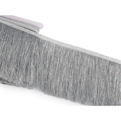 Třásně metalické husté šíře 15 cm Varianta: 1 stříbrná AB, Balení: 9 m