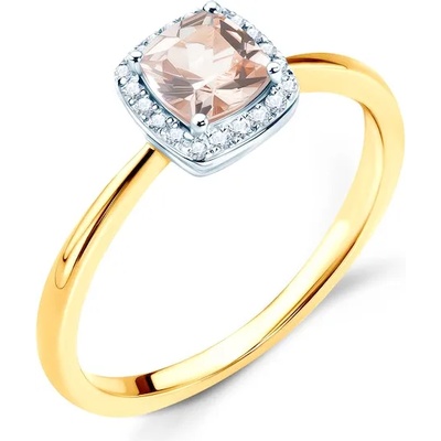 SAVICKI годежен пръстен: двуцветно злато. морганит. диаманти