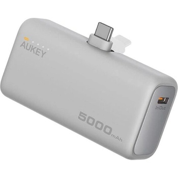 AUKEY Spark Mini 22.5W 5000mAh PD Power Bank With Built-in USB C Port Frost White (K-PB-Y59-FW)