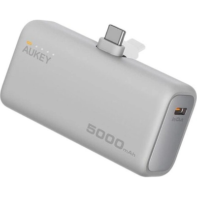 AUKEY Spark Mini 22.5W 5000mAh PD Power Bank With Built-in USB C Port Frost White (K-PB-Y59-FW)