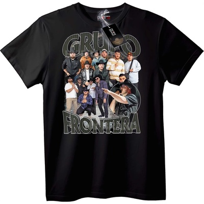 NOONEBRAND Тениска Grupo Frontera група - S, Black
