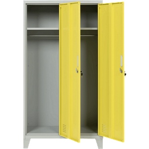 Carmen Метален шкаф Carmen CR-1604-2 JZ - Сив / жълт (3580174_4) - xmall