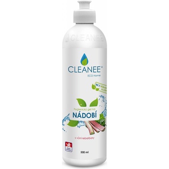 CLEANEE EKO gel na NÁDOBÍ s vůní rebarbory 500 ml s hříbkem