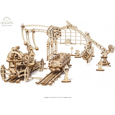 Ugears 3D puzzle Železniční jeřáb manipulátor 354 ks