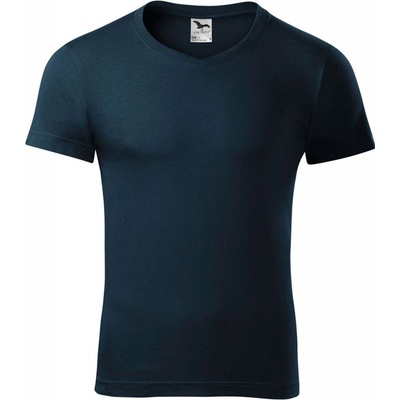 Malfini Slim Fit V-Neck 146 pánske tričko s výstrihom V námorná modrá