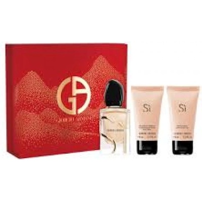 Giorgio Armani Si - Подаръчен комплект за жени: 50мл парфюм EDP + 50мл мляко за тяло + 50мл душ гел