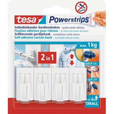 tesa Háčky na záclony Powerstrips, bílá, 4 ks – Zboží Mobilmania