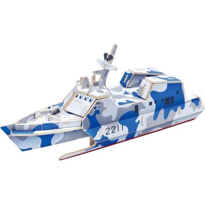 Robotime 3D drevené puzzle Útočná loď 48 ks