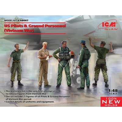 ICM US Pilots & Ground Personnel Vietnam War 5 fig 1:48