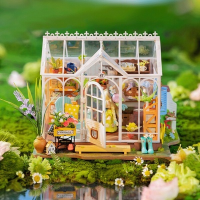 ROBOTIME Rolife DIY 3D dřevěné puzzle Vysněný zahradní dům s LED osvětlením 240 ks