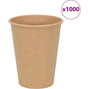 vidaXL Хартиени чаши за кафе 1000 бр. 12oz 300ml Кафяво (4102796)