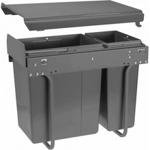 Interex design Výsuvný odpadkový kôš PLUTO - 20 L + 10 L / Antracit
