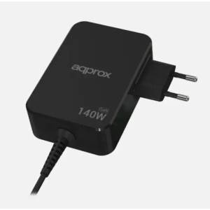 Approx Зарядно за телефон - USB Type-C, 140 W бързо зареждане + кабел 1, 8 м, черно (APPA140GAN)