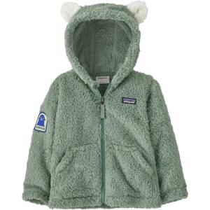 Patagonia Детско поларено яке Patagonia Kid's Furry Friends Hoody Fleece jacket - Curious Seal Patch: Cover Green - размер 12-18 Months (703-2285-1413)
