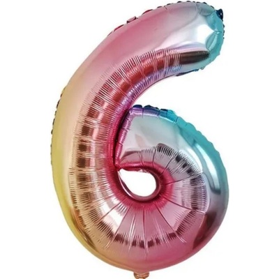 GoDan Fóliové číslo 6 stojící duhové 74 cm