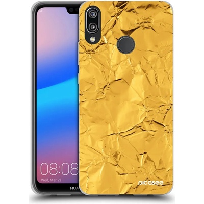 Púzdro Picasee silikónové Huawei P20 Lite - Gold čiré