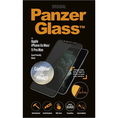 Panzer Privacy Протектор с Selfie Плъзгач за iPhone 11 Pro/XS Max, PanzerGlass Camslider, Черен (5711724126697)