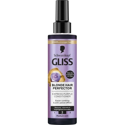 Schwarzkopf GLISS Спрей балсам Blonde Hair Perfector Purple за руса коса, 200 мл